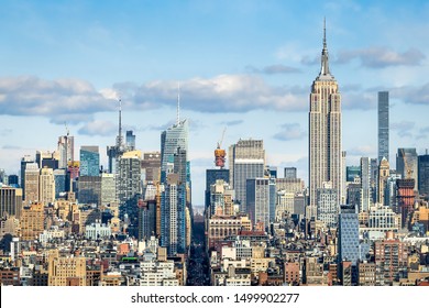 Manhattan Skyline In New York City On A Sunny Winter Day