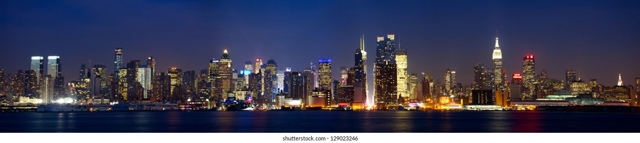 Manhattan Skyline Night Hd Stock Images Shutterstock
