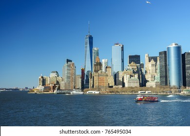 Manhattan skyline from the Staten Island public ferry.