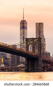  Manhattan Skyline At Sunrise, New York City. USA.