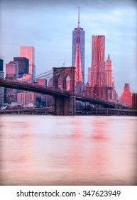  Manhattan Skyline At Sunrise, New York City. USA.