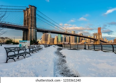 Manhattan Skyline sunrise as seen from Pebble Beach in Brooklyn, New York, United States of America. - Powered by Shutterstock