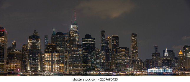 Manhattan Skyscrapers In The Night