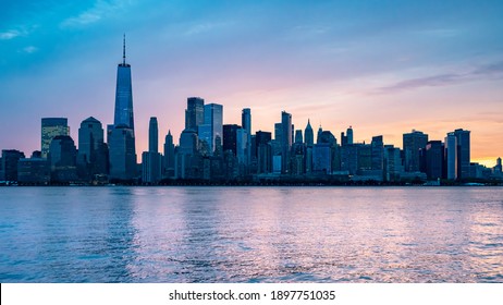 Manhattan Sunrise From New Jersey