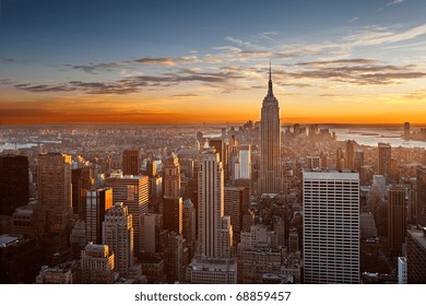 manhattan sunset - Shutterstock ID 68859457