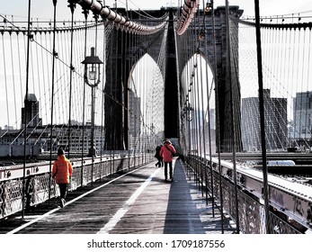 Manhattan view from the Brooklyn Bridge