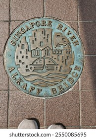 Manhole cover of singapore alkaff bridge