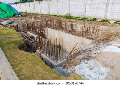 Manhole During Construction For Cable Containment Duct Bank For Laying Power Cable.