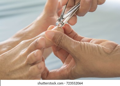 Manicure  foot old women - Shutterstock ID 723552064