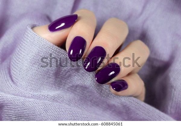 Manicured violet nails Nail Polish art design.\
Nail Polish.