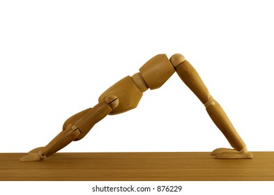 Manikin In Yoga Pose - Adho Mukha Svanasana (Downward-Facing Dog) Object With Clipping Path