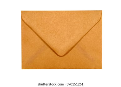 Manila Brown Paper Envelope Isolated On White Background