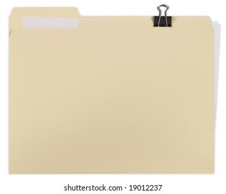 Manila File Folder With Clipping Path