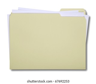 Manila Folder Isolated On White With A Clipping Path