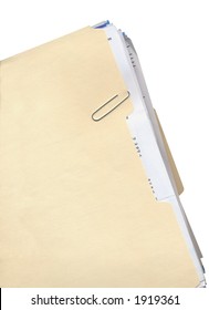 Manila Folder, Paper Clip, And Stack Of Papers