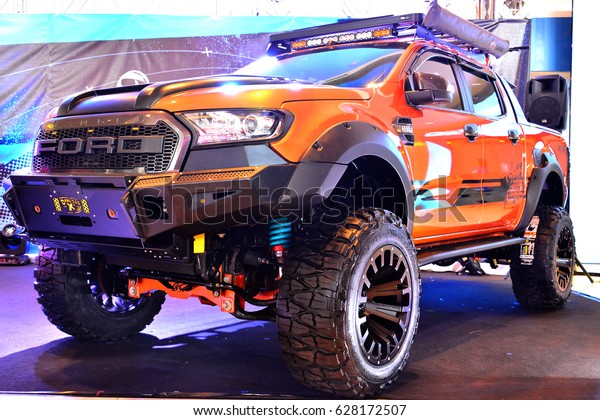 MANILA, PH - APR. 1: Customized Ford Ranger\
pick up at Manila International Auto Show on April 1, 2017 in World\
Trade Center, Manila,\
Philippines.