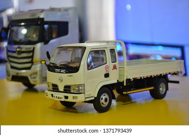 MANILA, PH - APR. 7: Dongfeng Automobile Company (DFAC) Scale Model Toy Flatbed Truck At Manila International Auto Show On April 7, 2019 In World Trade Center, Manila, Philippines.