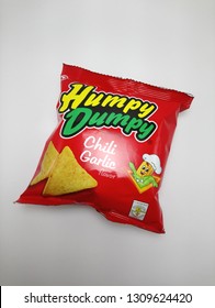 MANILA, PH - FEB. 11: Humpy Dumpy Tortilla Chips Chili Garlic Flavor On February 11, 2019 In Manila, Philippines. Humpy Dumpy Brand Is A Maker Of Junk Food Products.