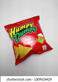 MANILA, PH - FEB. 11: Humpy Dumpy Tortilla Chips Chili Garlic Flavor On February 11, 2019 In Manila, Philippines. Humpy Dumpy Brand Is A Maker Of Junk Food Products.