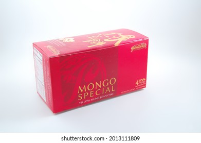 MANILA, PH - JULY 22 - Polland Hopia Mongo Special Yellow Mung Bean Cake On July 22, 2021 In Manila, Philippines.