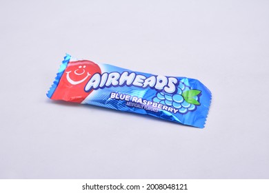 MANILA, PH - JULY 9 - Airheads Candy Blue Raspberry Flavor On July 9, 2021 In Manila, Philippines.