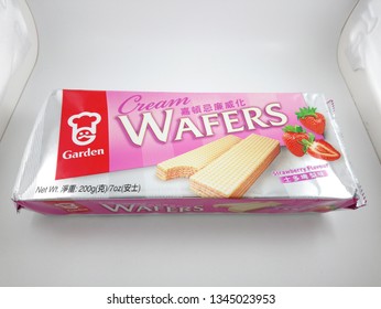 MANILA, PH - MAR. 21: Garden Cream Wafers Strawberry Flavor On March 21, 2019 In Manila, Philippines.