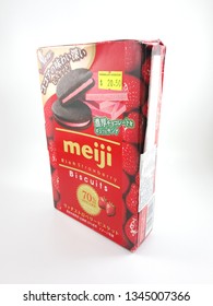 MANILA, PH - MAR. 21: Meiji Strawberry Biscuits Box On March 21, 2019 In Manila, Philippines.