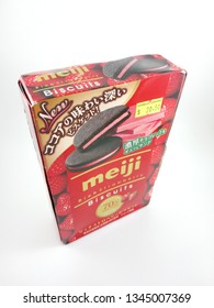 MANILA, PH - MAR. 21: Meiji Strawberry Biscuits Box On March 21, 2019 In Manila, Philippines.