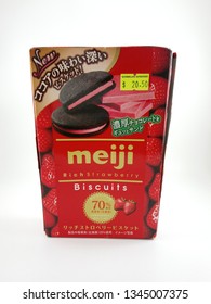 MANILA, PH - MAR. 21: Meiji Strawberry Biscuits Box On March 21, 2019 In Manila, Philippines.