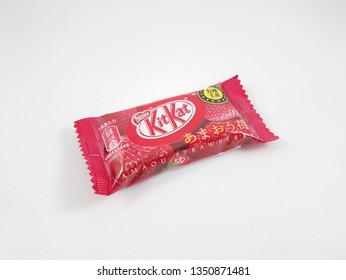 MANILA, PH - MAR. 25: Kit Kat Strawberry Flavored Snack Bar On March 25, 2019 In Manila, Philippines.