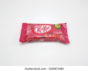 MANILA, PH - MAR. 25: Kit Kat Strawberry Flavored Snack Bar On March 25, 2019 In Manila, Philippines.