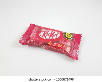 MANILA, PH - MAR. 25: Kit Kat Strawberry Flavored Snack Bar On March 25, 2019 In Manila, Philippines.