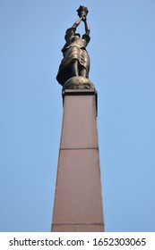 MANILA, PH - OCT. 5: Plaza Miranda Obelisk On October 5, 2019 In Quiapo, Manila, Philippines.