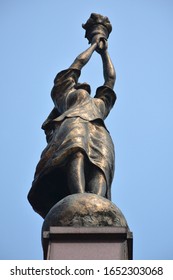 MANILA, PH - OCT. 5: Plaza Miranda Obelisk On October 5, 2019 In Quiapo, Manila, Philippines.