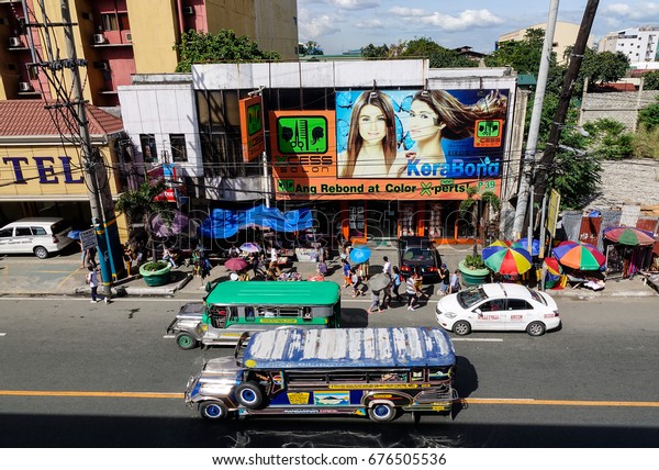 Manila, Philippines - Dec 21,\
2015. View of street at Ortega District in Manila, Philippines.\
Manila is a major center for commerce, banking and finance in\
Philippines.