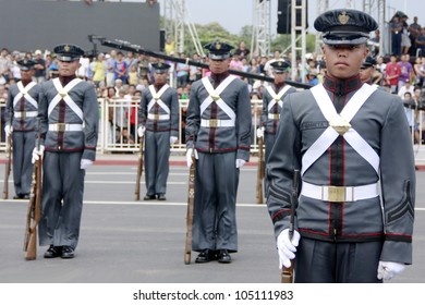 MANILA,PHILIPPINES-JUNE 12:Members Of The Philippines Armed Forces  Perform At The Philippines Independence Day On June 12, 2012  In Manila. The Philippines Celebrate The 114th Independence Day.