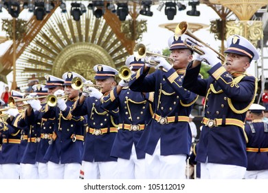 MANILA,PHILIPPINES-JUNE 12:Members Of The Philippines Armed Forces  Perform At The Philippines Independence Day On June 12, 2012  In Manila. The Philippines Celebrate The 114th Independence Day.