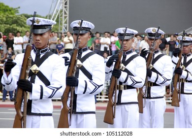 MANILA,PHILIPPINES-JUNE 12:Members Of The Philippines Armed Forces  Perform At The Philippines Independence Day On June 12, 2012  In Manila. The Philippines Celebrate The 114th Independence Day.