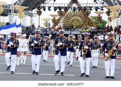 MANILA,PHILIPPINES-JUNE 12:Men Of The Armed Forces Perform Musical Instrument At The Philippines Independence Day On June 12, 2012  In Manila. The Philippines Celebrate The 114th Independence Day.