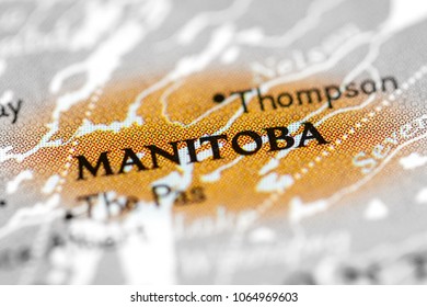 Manitoba, Canada On A Map.