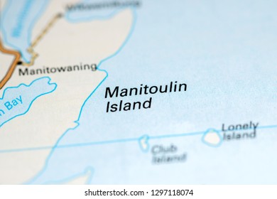 Manitoulin Island. Canada On A Map