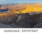 Manly Beacon at sunrise seen from Zabriskie Point.