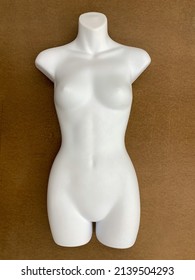 Mannequin for female underwear. Mannequin for fashion store. Figure of a female body for clothes. Torso. Without head and limbs.