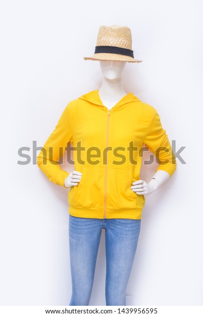 yellow hoodie blue jeans