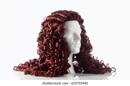 Mannequin Male Head With Alonge Wig On White