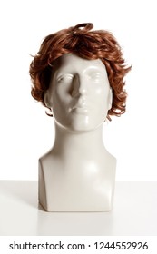 Mannequin Male Head With Wig On White