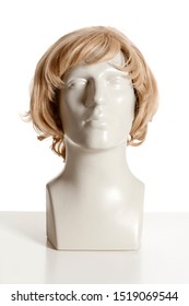 Mannequin Male Head With Wig On White