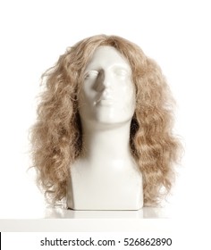 Mannequin Male Head With Wig On White