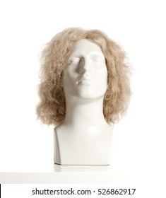 Mannequin Male Head With Wig On White