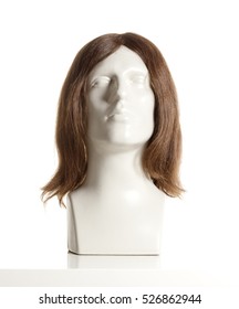 Mannequin Male Head With Wig On White